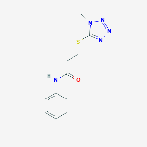 molecular formula C12H15N5OS B262849 N-(4-methylphenyl)-3-[(1-methyl-1H-tetraazol-5-yl)sulfanyl]propanamide 