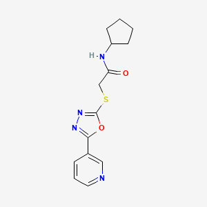N-cyclopentyl-2-[(5-pyridin-3-yl-1,3,4-oxadiazol-2-yl)sulfanyl]acetamide