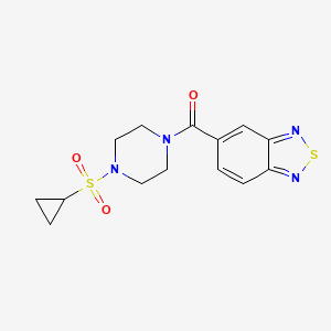 molecular formula C14H16N4O3S2 B2628497 5-[4-(cyclopropanesulfonyl)piperazine-1-carbonyl]-2,1,3-benzothiadiazole CAS No. 1219906-86-1