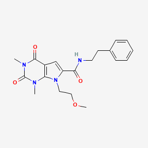 7-(2-methoxyethyl)-1,3-dimethyl-2,4-dioxo-N-(2-phenylethyl)-1H,2H,3H,4H,7H-pyrrolo[2,3-d]pyrimidine-6-carboxamide