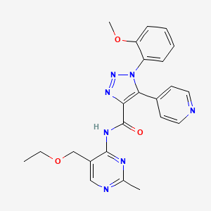 molecular formula C23H23N7O3 B2628512 N-(5-(ethoxymethyl)-2-methylpyrimidin-4-yl)-1-(2-methoxyphenyl)-5-(pyridin-4-yl)-1H-1,2,3-triazole-4-carboxamide CAS No. 1798623-02-5