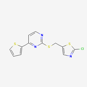 2-{[(2-Chloro-1,3-thiazol-5-yl)methyl]sulfanyl}-4-(2-thienyl)pyrimidine