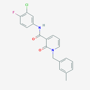 N-(3-chloro-4-fluorophenyl)-1-(3-methylbenzyl)-2-oxo-1,2-dihydropyridine-3-carboxamide