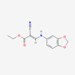 molecular formula C13H12N2O4 B2628534 ethyl (2E)-3-[(2H-1,3-benzodioxol-5-yl)amino]-2-cyanoprop-2-enoate CAS No. 61383-44-6