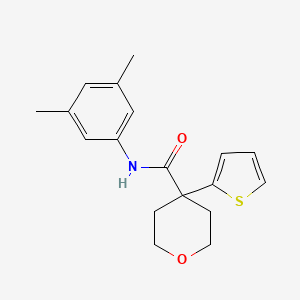 molecular formula C18H21NO2S B2628540 N-(3,5-dimethylphenyl)-4-(thiophen-2-yl)oxane-4-carboxamide CAS No. 877650-04-9