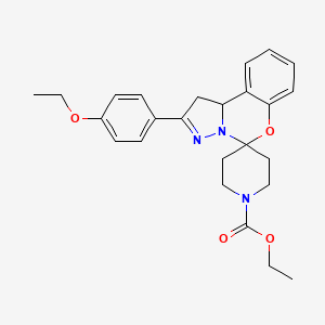 Ethyl 2-(4-ethoxyphenyl)-1,10b-dihydrospiro[benzo[e]pyrazolo[1,5-c][1,3]oxazine-5,4'-piperidine]-1'-carboxylate
