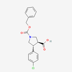 trans-1-[(Benzyloxy)carbonyl]-4-(4-chlorophenyl)pyrrolidine-3-carboxylic acid