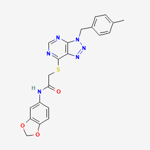 N-(benzo[d][1,3]dioxol-5-yl)-2-((3-(4-methylbenzyl)-3H-[1,2,3]triazolo[4,5-d]pyrimidin-7-yl)thio)acetamide