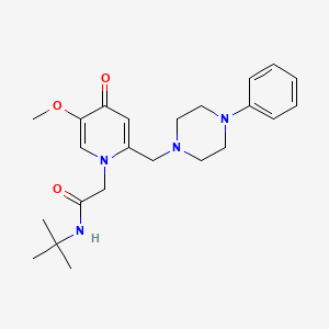 molecular formula C23H32N4O3 B2628586 N-tert-butyl-2-{5-methoxy-4-oxo-2-[(4-phenylpiperazin-1-yl)methyl]-1,4-dihydropyridin-1-yl}acetamide CAS No. 921478-90-2