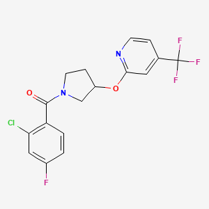 (2-Chloro-4-fluorophenyl)(3-((4-(trifluoromethyl)pyridin-2-yl)oxy)pyrrolidin-1-yl)methanone