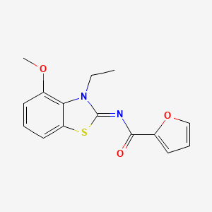 molecular formula C15H14N2O3S B2628597 N-[(2E)-3-ethyl-4-methoxy-2,3-dihydro-1,3-benzothiazol-2-ylidene]furan-2-carboxamide CAS No. 864925-32-6