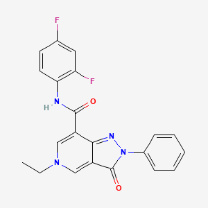 molecular formula C21H16F2N4O2 B2628598 N-(2,4-difluorophenyl)-5-ethyl-3-oxo-2-phenyl-2H,3H,5H-pyrazolo[4,3-c]pyridine-7-carboxamide CAS No. 921881-01-8