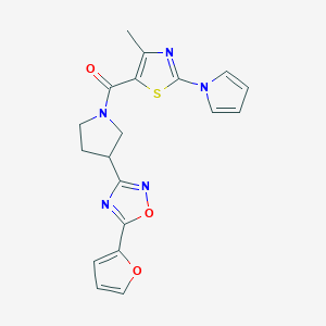 (3-(5-(furan-2-yl)-1,2,4-oxadiazol-3-yl)pyrrolidin-1-yl)(4-methyl-2-(1H-pyrrol-1-yl)thiazol-5-yl)methanone