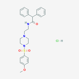 molecular formula C27H32ClN3O4S B2628607 N-(2-(4-((4-methoxyphenyl)sulfonyl)piperazin-1-yl)ethyl)-2,2-diphenylacetamide hydrochloride CAS No. 1189656-20-9