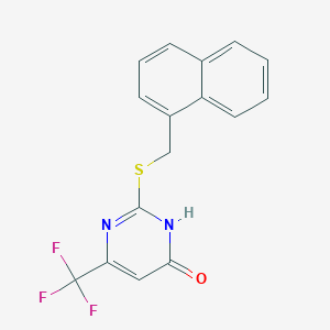 molecular formula C16H11F3N2OS B2628612 2-((naphthalen-1-ylmethyl)thio)-6-(trifluoromethyl)pyrimidin-4(3H)-one CAS No. 899990-85-3