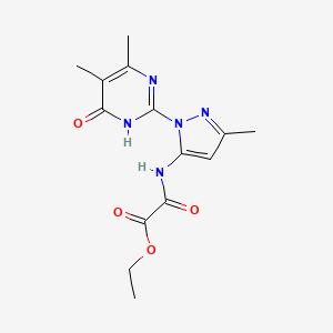 ethyl 2-((1-(4,5-dimethyl-6-oxo-1,6-dihydropyrimidin-2-yl)-3-methyl-1H-pyrazol-5-yl)amino)-2-oxoacetate