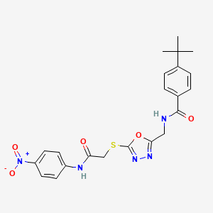 4-(tert-butyl)-N-((5-((2-((4-nitrophenyl)amino)-2-oxoethyl)thio)-1,3,4-oxadiazol-2-yl)methyl)benzamide