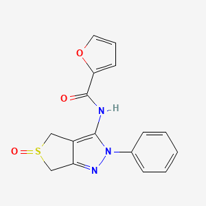 N-(5-oxido-2-phenyl-4,6-dihydro-2H-thieno[3,4-c]pyrazol-3-yl)furan-2-carboxamide