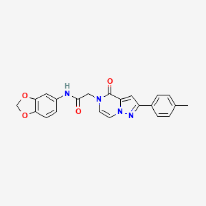 N-(benzo[d][1,3]dioxol-5-yl)-2-(4-oxo-2-(p-tolyl)pyrazolo[1,5-a]pyrazin-5(4H)-yl)acetamide