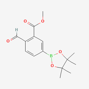 molecular formula C15H19BO5 B2628633 Methyl 2-formyl-5-(tetramethyl-1,3,2-dioxaborolan-2-yl)benzoate CAS No. 2377607-28-6