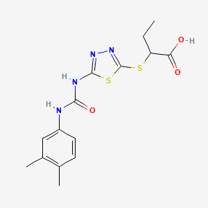 2-((5-(3-(3,4-Dimethylphenyl)ureido)-1,3,4-thiadiazol-2-yl)thio)butanoic acid