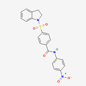 4-(indolin-1-ylsulfonyl)-N-(4-nitrophenyl)benzamide