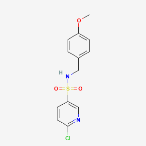 molecular formula C13H13ClN2O3S B2628637 6-chloro-N-[(4-methoxyphenyl)methyl]pyridine-3-sulfonamide CAS No. 622801-89-2
