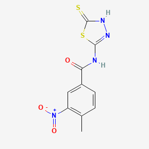 molecular formula C10H8N4O3S2 B2628638 N-(5-mercapto-1,3,4-thiadiazol-2-yl)-4-methyl-3-nitrobenzamide CAS No. 391864-14-5