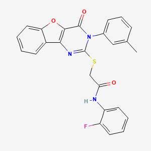 N-(2-fluorophenyl)-2-[[3-(3-methylphenyl)-4-oxo-[1]benzofuro[3,2-d]pyrimidin-2-yl]sulfanyl]acetamide