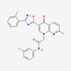 2-(7-methyl-4-oxo-3-(3-(o-tolyl)-1,2,4-oxadiazol-5-yl)-1,8-naphthyridin-1(4H)-yl)-N-(m-tolyl)acetamide
