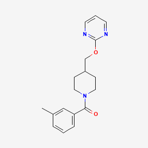 (3-Methylphenyl)-[4-(pyrimidin-2-yloxymethyl)piperidin-1-yl]methanone