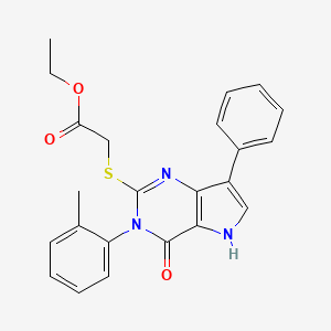 ethyl 2-((4-oxo-7-phenyl-3-(o-tolyl)-4,5-dihydro-3H-pyrrolo[3,2-d]pyrimidin-2-yl)thio)acetate