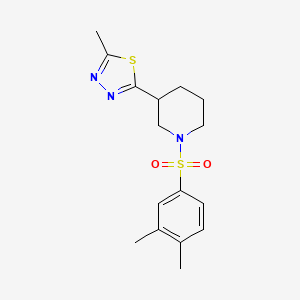 molecular formula C16H21N3O2S2 B2628655 1-(3,4-dimethylbenzenesulfonyl)-3-(5-methyl-1,3,4-thiadiazol-2-yl)piperidine CAS No. 1105229-47-7