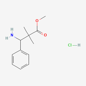 molecular formula C12H18ClNO2 B2628660 Methyl 3-amino-2,2-dimethyl-3-phenylpropanoate hydrochloride CAS No. 1394041-26-9