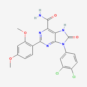 9-(3,4-dichlorophenyl)-2-(2,4-dimethoxyphenyl)-8-oxo-8,9-dihydro-7H-purine-6-carboxamide