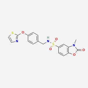 3-methyl-2-oxo-N-(4-(thiazol-2-yloxy)benzyl)-2,3-dihydrobenzo[d]oxazole-5-sulfonamide
