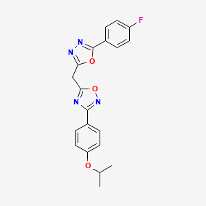5-((5-(4-Fluorophenyl)-1,3,4-oxadiazol-2-yl)methyl)-3-(4-isopropoxyphenyl)-1,2,4-oxadiazole