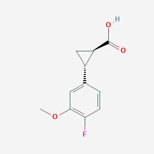 molecular formula C11H11FO3 B2628691 (1R,2R)-2-(4-Fluoro-3-methoxyphenyl)cyclopropane-1-carboxylic acid CAS No. 2227814-67-5
