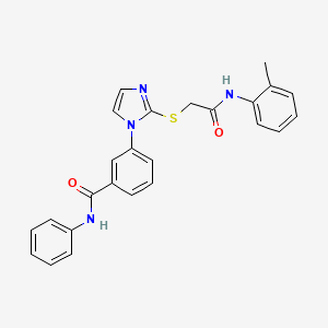 3-(2-((2-oxo-2-(o-tolylamino)ethyl)thio)-1H-imidazol-1-yl)-N-phenylbenzamide