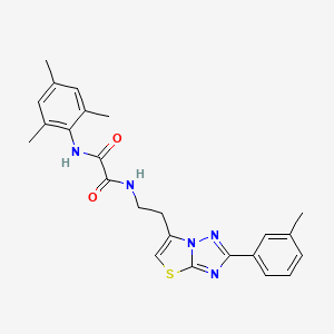molecular formula C24H25N5O2S B2628704 N1-mesityl-N2-(2-(2-(m-tolyl)thiazolo[3,2-b][1,2,4]triazol-6-yl)ethyl)oxalamide CAS No. 894041-51-1