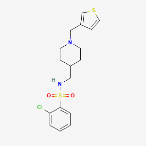 2-chloro-N-((1-(thiophen-3-ylmethyl)piperidin-4-yl)methyl)benzenesulfonamide