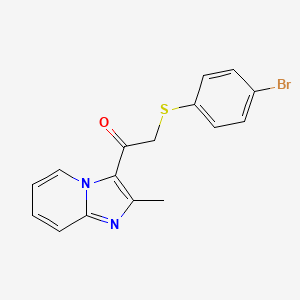 molecular formula C16H13BrN2OS B2628710 2-[(4-Bromophenyl)sulfanyl]-1-(2-methylimidazo[1,2-a]pyridin-3-yl)-1-ethanone CAS No. 478029-66-2