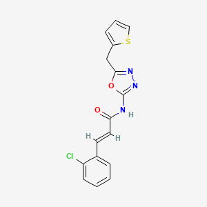 (E)-3-(2-chlorophenyl)-N-(5-(thiophen-2-ylmethyl)-1,3,4-oxadiazol-2-yl)acrylamide