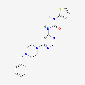molecular formula C20H22N6OS B2628716 1-(6-(4-Benzylpiperazin-1-yl)pyrimidin-4-yl)-3-(thiophen-2-yl)urea CAS No. 1396766-35-0