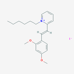 2-[(E)-2-(2,4-dimethoxyphenyl)ethenyl]-1-hexylpyridin-1-ium iodide