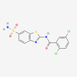 molecular formula C14H9Cl2N3O3S2 B2628718 2,5-dichloro-N-(6-sulfamoyl-1,3-benzothiazol-2-yl)benzamide CAS No. 330201-08-6
