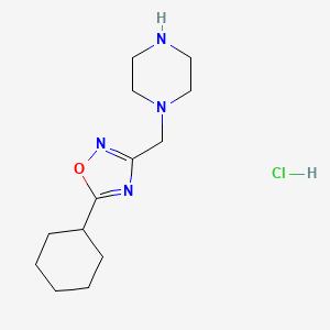 1-[(5-Cyclohexyl-1,2,4-oxadiazol-3-yl)methyl]piperazine hydrochloride