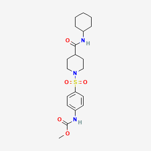 molecular formula C20H29N3O5S B2628728 Methyl (4-((4-(cyclohexylcarbamoyl)piperidin-1-yl)sulfonyl)phenyl)carbamate CAS No. 326614-44-2