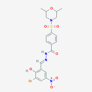 molecular formula C20H21BrN4O7S B2628731 (E)-N'-(3-bromo-2-hydroxy-5-nitrobenzylidene)-4-((2,6-dimethylmorpholino)sulfonyl)benzohydrazide CAS No. 1322011-62-0