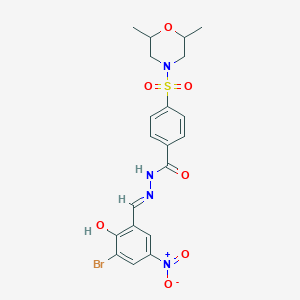 (E)-N'-(3-bromo-2-hydroxy-5-nitrobenzylidene)-4-((2,6-dimethylmorpholino)sulfonyl)benzohydrazide
